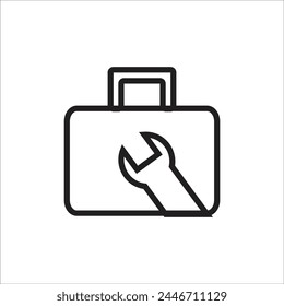 tool box vector icon line template