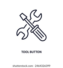 tool button outline icon.  Thin line icon from business collection. Editable vector isolated on white background