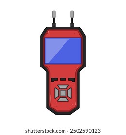 Escáner de diagnóstico del coche de la herramienta de dibujos animados. Escáner del motor, vehículo de la computadora, compruebe la herramienta del sistema. signo del escáner de diagnóstico del coche. símbolo aislado Ilustración vectorial