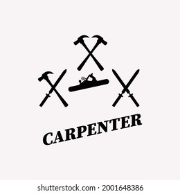tool carpenter vintage icon minimalist vector logo illustration design