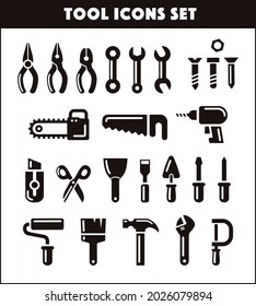 tool (carpenter's tools) icons set