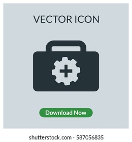Tool case cog vector icon