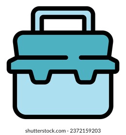 Tool case icon outline vector. Toolbox repair. Carpenter equipment color flat