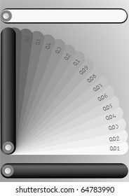 Tool to check the clearances between parts.