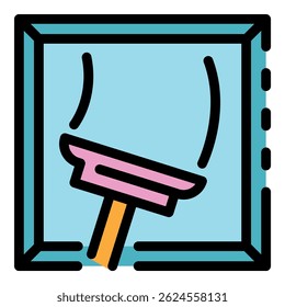 Tool clean window icon. Outline tool clean window vector icon color flat isolated