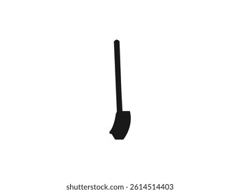 A tool for cleaning the toilet and other plumbing equipment. Black Toilet brush silhouette vector illustration. Toilet brush icon in flat glyph style. Silhouette on a white background. EPS 10.