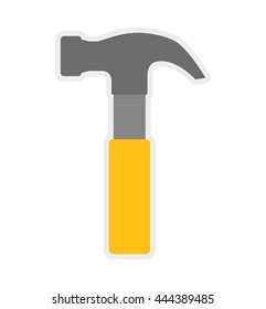 Tool concept represented by hammer icon. isolated and flat illustration 