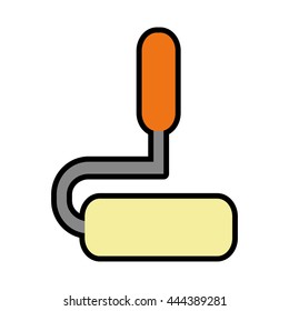 Tool concept represented by paint roller icon. isolated and flat illustration 