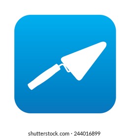 Tool construction icon on blue button, clean vector
