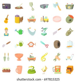 Tool for craft icons set. Cartoon style of 36 tool for craft vector icons for web isolated on white background