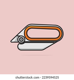 tool cutter knife cartoon. tool cutter knife sign. isolated symbol vector illustration