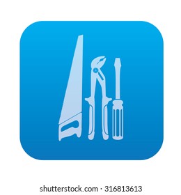 Tool engineer icon on blue background,clean vector