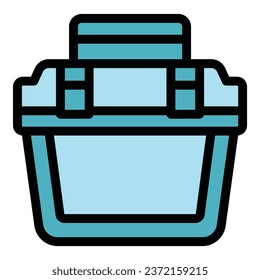 Tool equipment icon outline vector. Kit case. Home carpenter color flat
