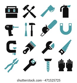 tool, equipment icon set