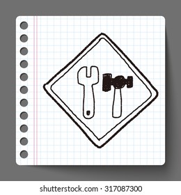 tool fix sign doodle