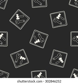 tool fix sign doodle seamless pattern background