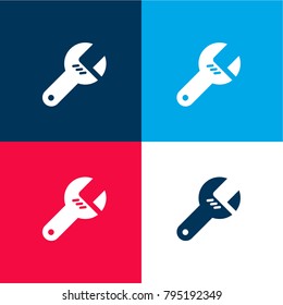 tool four color material and minimal icon logo set in red and blue