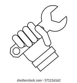 Tool in hand technical service icon, vector illustration