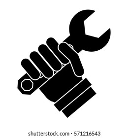 Tool in hand technical service icon, vector illustration