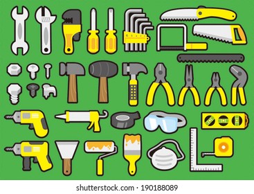 Tool and hardware icon set