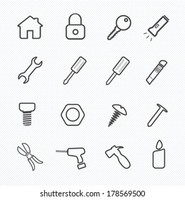 Tool Home Icon Set, Vector illustration