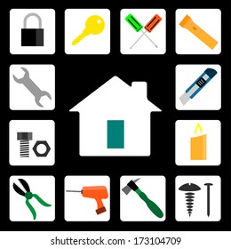 tool home icon vector illustration