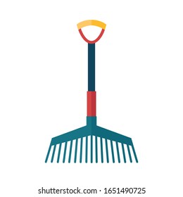 Tool for horticulture, agriculture, farming. Soil cultivator, rake for cultivating the land. Vector illustration isolated on white background.