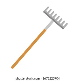 Tool for horticulture, agriculture, farming. Soil cultivator, rake for cultivating the land. Vector illustration isolated on white background. EPS 10