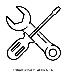 tool icon design with linear style and transparent background