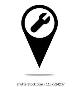 Tool icon inside location pictogram