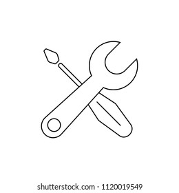 tool icon. key and screwdriver. concept of repair