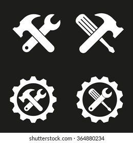 Tool   icon  on black background. Vector illustration.