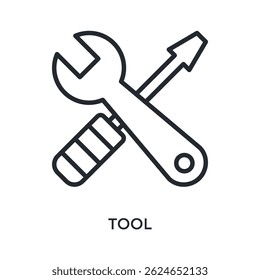 Estilo de contorno de icono de herramienta. Ilustración vectorial Para El Diseño gráfico