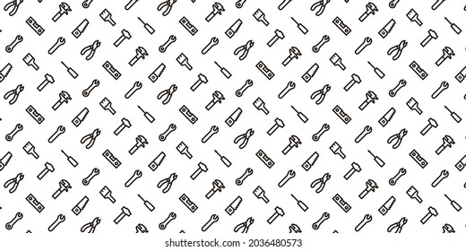Tool icon pattern background for website or wrapping paper (Monotone version)