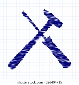 Tool icon with pen and school paper effect 