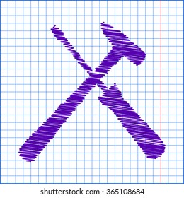 Tool icon with pen and school paper effect 