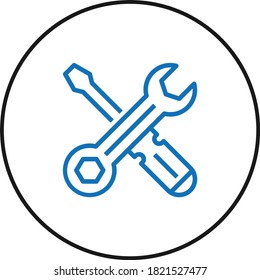 icono de la herramienta. Icono de reparación. icono de vector de controlador de tornillo