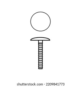 Tool icon for repair. Tools for repair work. Isolated icon, object on white background. Nut and bolt icon isolated on white background.

