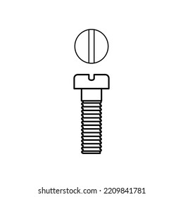 Tool icon for repair. Tools for repair work. Isolated icon, object on white background. Nut and bolt icon isolated on white background.

