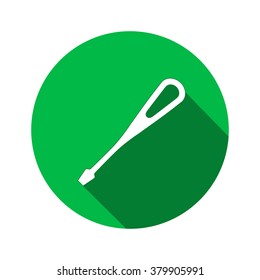 Tool icon. Screwdriver, turnscrew instrument. Industrial, fixing, support hardware service symbol. White sign on round green flat button. Vector  