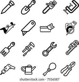 Tool icon series set Icons.  A vector series set of tool icons