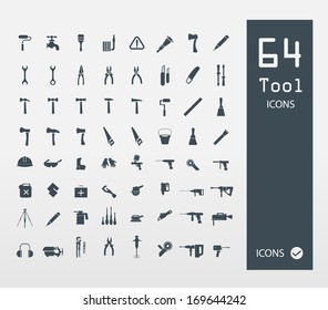 Tool icon set ( Set of 64 Quality icons ) 