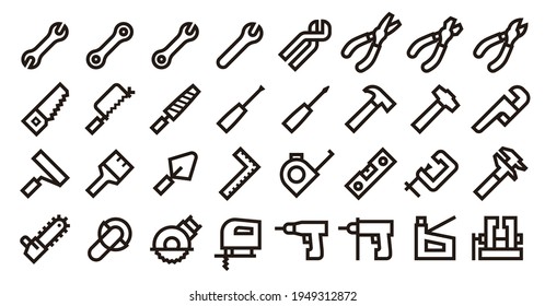 Tool Icon Set (Bold outline version)
