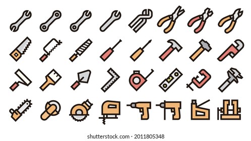 Juego de iconos de herramientas (versión de color de negrita)