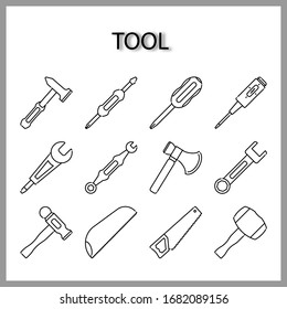 tool icon set isolated on white background for web design