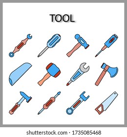 tool icon set isolated on white background for web design