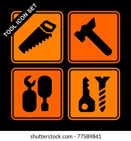 tool icon set on black background