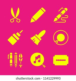 tool icon set. With paint brush, glue and pen  vector icons for graphic design and web