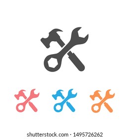 Tool icon set symbol vector on white background
