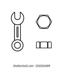 Conjunto de iconos de la herramienta. Herramientas para trabajos de reparación. Icono aislado, objeto sobre fondo blanco.
